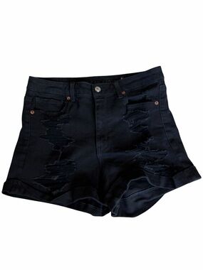 American Eagle Outfitters Black Distressed Jean Shorts
